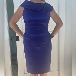 Jessica Howard Purple Belted Midi Dress
